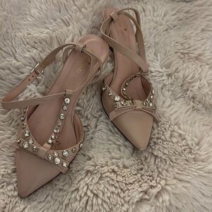 Kate Spade Nude Heels with Sparkling Accents